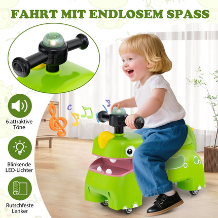 Toddler Ride-On Car with Storage, Lights & Sounds