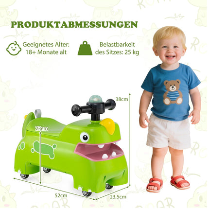 Toddler Ride-On Car with Storage, Lights & Sounds