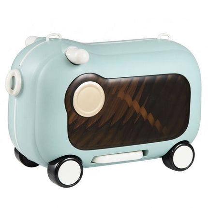 Toddler Ride-On Suitcase with Wheels, Blue, 25kg Capacity