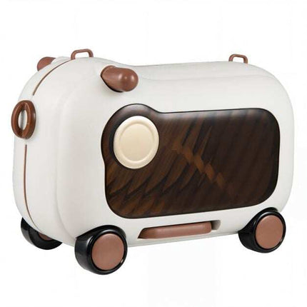 Toddler Ride-On Suitcase with Wheels, Brown, 25 kg Capacity
