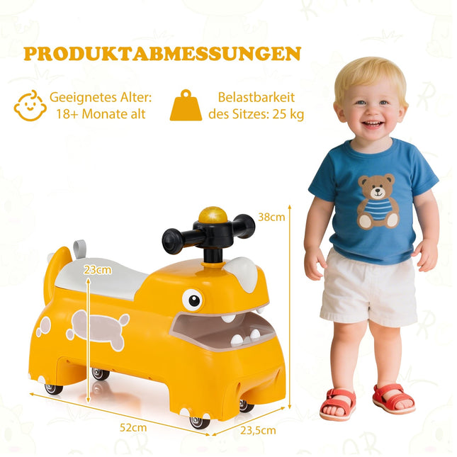 Toddler Ride-On Toy with Storage, Lights & Sounds