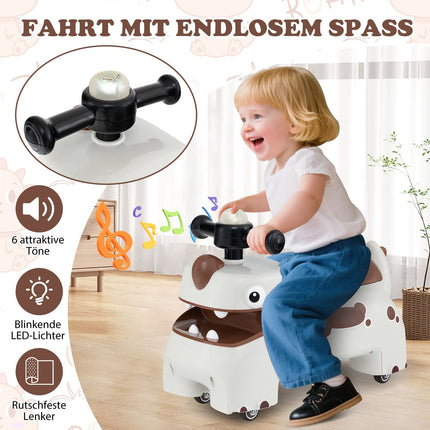 Toddler Ride-On Toy with Storage, Lights & Sounds