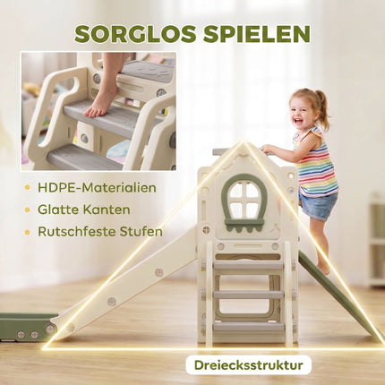 Toddler Slide 5-in-1, Foldable Climber with Hoop, 1-3Y