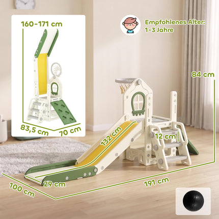 Toddler Slide 5-in-1, Foldable Climber with Hoop, 1-3Y