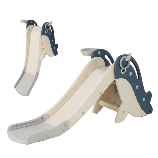 Toddler Slide Set with Basketball & Ring Toss, Foldable