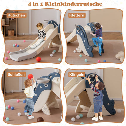 Toddler Slide Set with Basketball & Ring Toss, Foldable