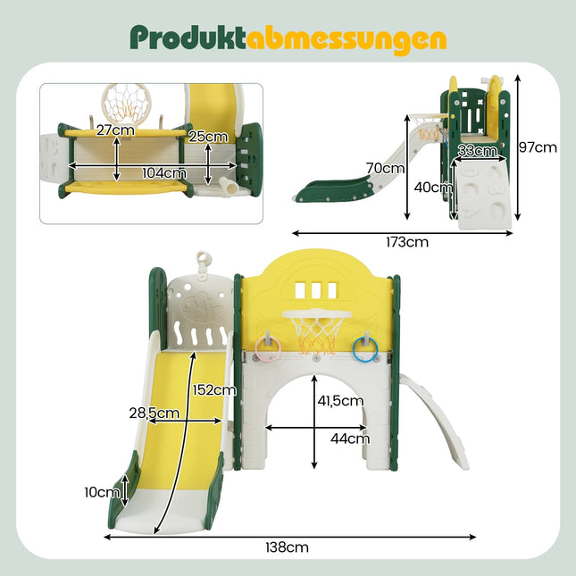 Toddler Slide Set with Climbing Frame & Tunnel – 9-in-1 Indoor Playground