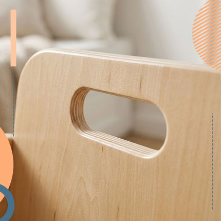 Toddler Stool, Engineered Wood, Natural, 1 Year+