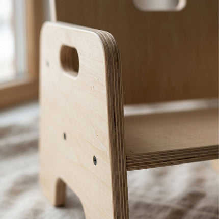Toddler Stool, Engineered Wood, Natural, 1 Year+