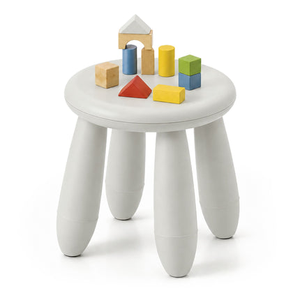 Toddler Stool, White Plastic, 26x28 cm