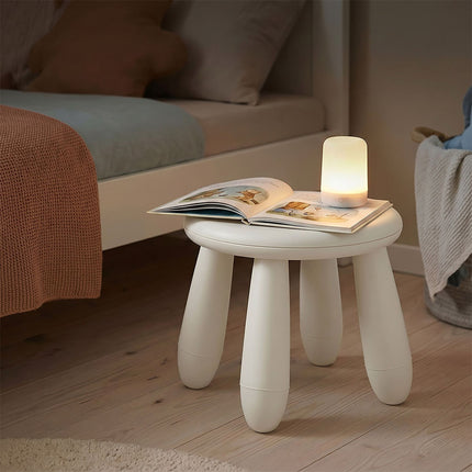 Toddler Stool, White Plastic, 26x28 cm