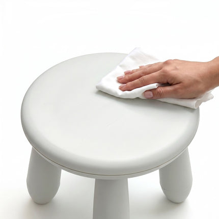 Toddler Stool, White Plastic, 26x28 cm