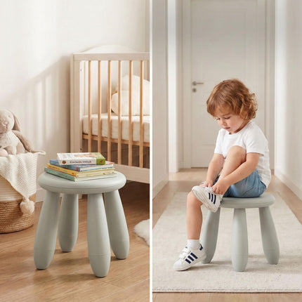 Toddler Stool, White Plastic, 26x28 cm