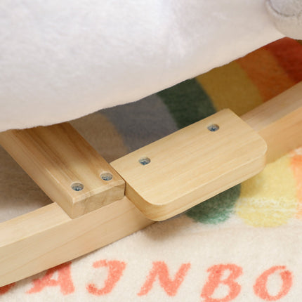 Toddler Swan Rocker with Lullaby, Soft Filling, Wood Frame