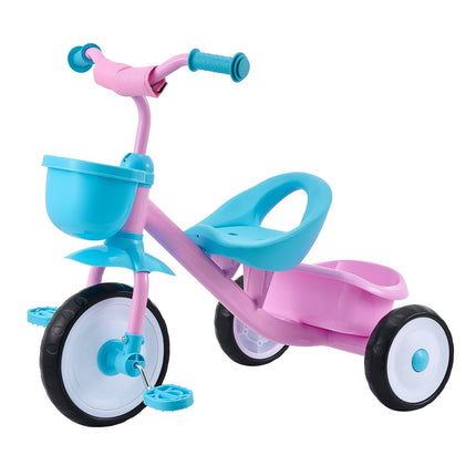 Toddler Tricycle 2–5 Years, Adjustable Seat, Basket