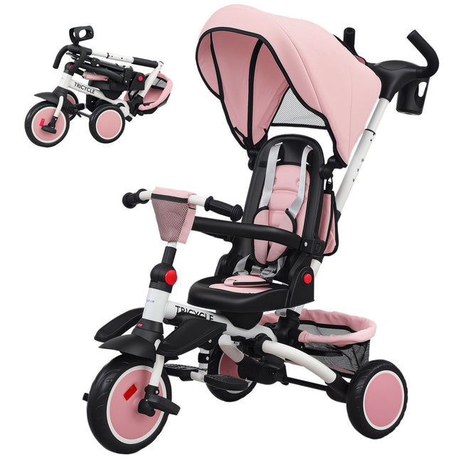 Toddler Tricycle, 6-in-1, Adjustable Seat, Foldable
