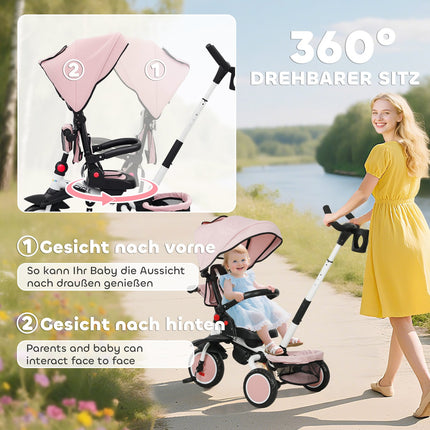 Toddler Tricycle, 6-in-1, Adjustable Seat, Foldable