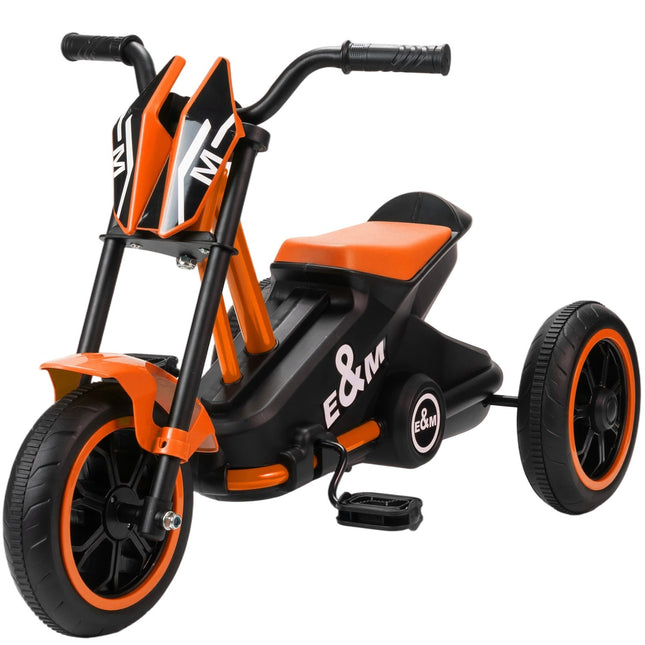 Toddler Tricycle with Pedals, Steel Frame, Orange, 18-36 Months