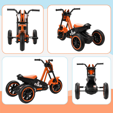 Toddler Tricycle with Pedals, Steel Frame, Orange, 18-36 Months