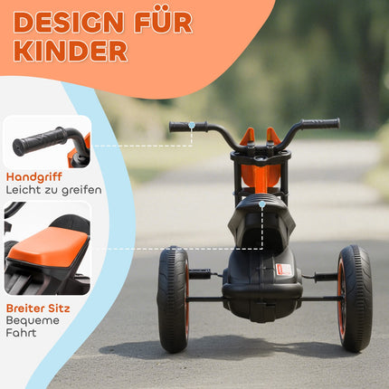 Toddler Tricycle with Pedals, Steel Frame, Orange, 18-36 Months
