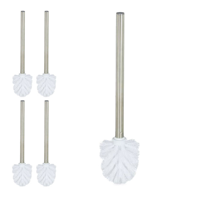 Toiletborstelset, 5 stuks, 8 cm, verwisselbare borstelkoppen