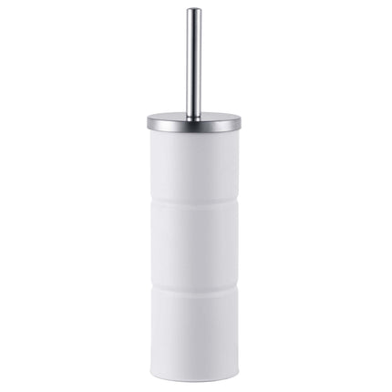 Toilet Brush Set with Stainless Steel Handle, White