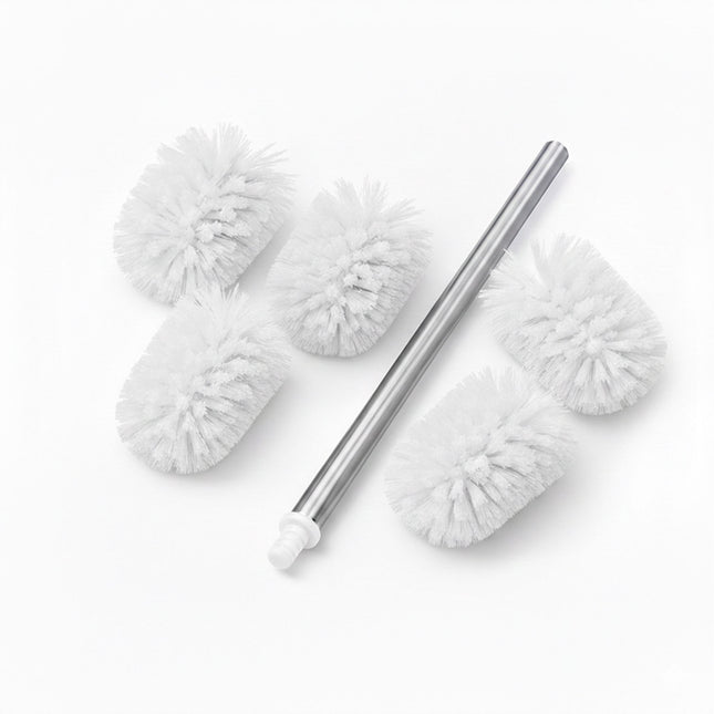 Toiletborstel met 5 verwisselbare opzetstukken, 8 cm