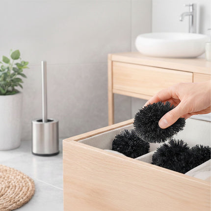 Toilet Brush with 5 Replacement Heads, Ø8 cm