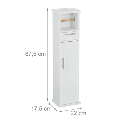 Toilet Cabinet with Storage and Paper Holder
