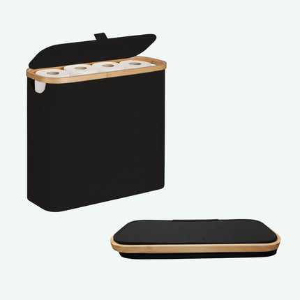 Toilet Paper Holder, Fabric, Holds 12 Rolls