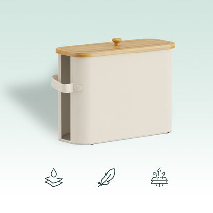 Toilet Paper Holder, Fabric with Bamboo Lid, 12 Rolls