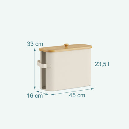 Toilet Paper Holder, Fabric with Bamboo Lid, 12 Rolls