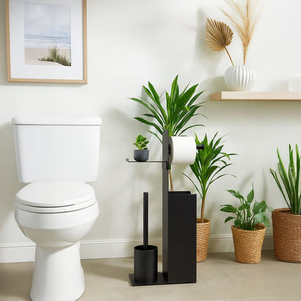 Toilet Paper Holder Stand with Spare Roll Storage