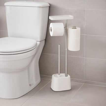 Toilet Paper Stand with Shelf and Spare Holder