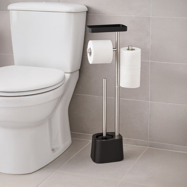 Toilet Paper Stand with Shelf and Spare Holder