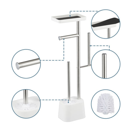 Toilet Paper Stand with Shelf and Spare Holder