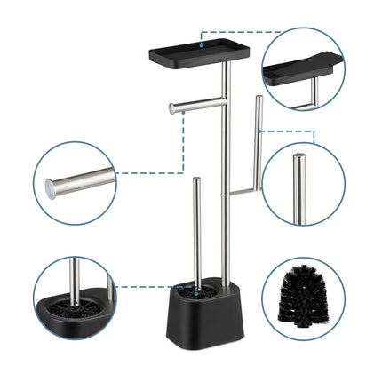 Toilet Paper Stand with Shelf and Spare Holder