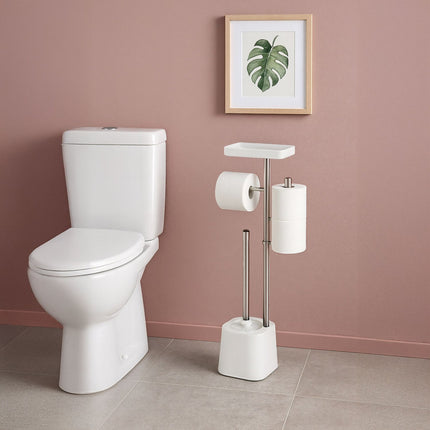 Toilet Paper Stand with Shelf and Spare Holder