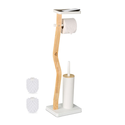 Toilet Roll Holder & Brush Set with Shelf