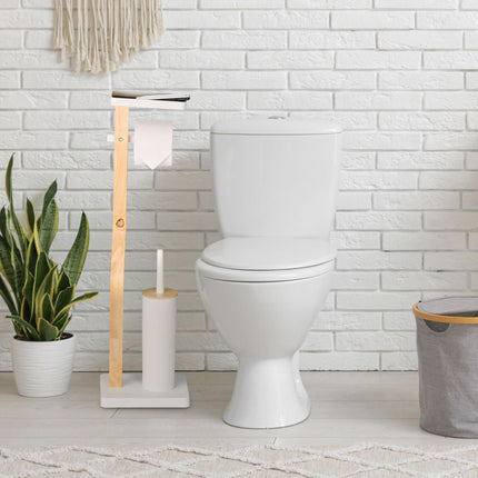 Toilet Roll Holder & Brush Set with Shelf