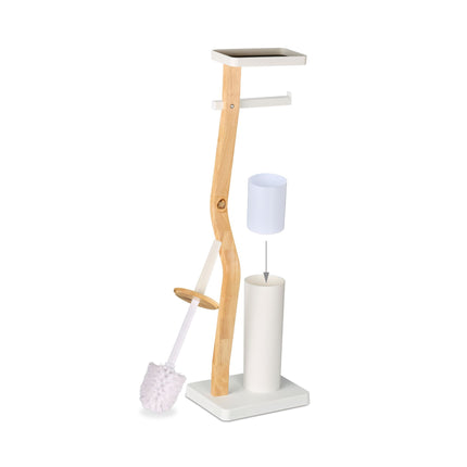 Toilet Roll Holder & Brush Set with Shelf