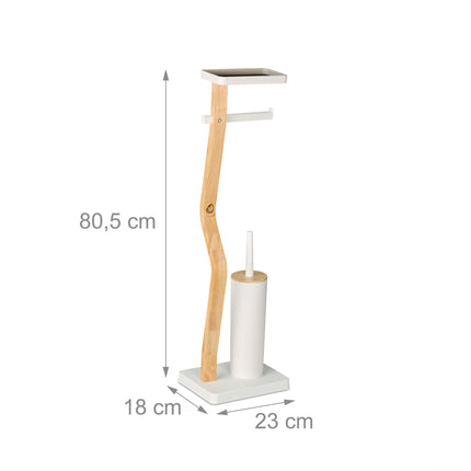Toilet Roll Holder & Brush Set with Shelf