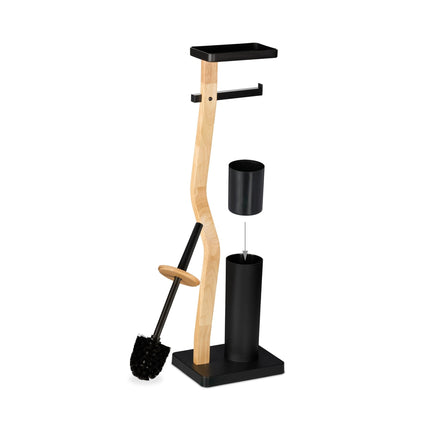 Toilet Roll Holder & Brush Set with Shelf
