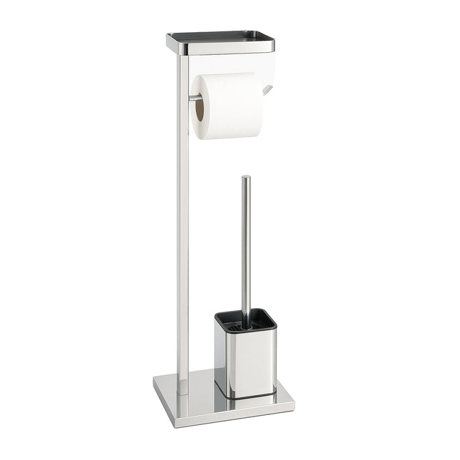 Toilet Roll Holder Set with Brush and Shelf