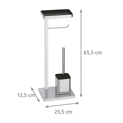 Toilet Roll Holder Set with Brush and Shelf