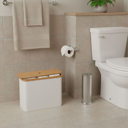 Toilet Roll Holder, Square Fabric, Holds 12 Rolls