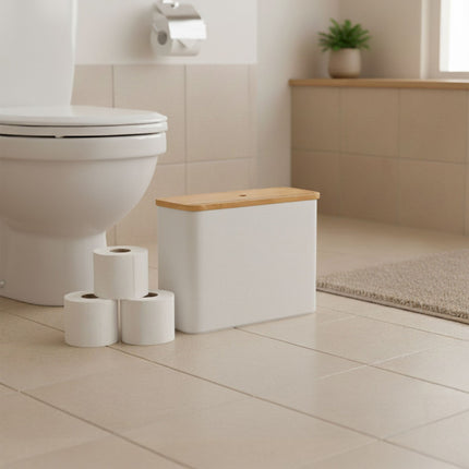 Toilet Roll Holder, Square Fabric, Holds 12 Rolls