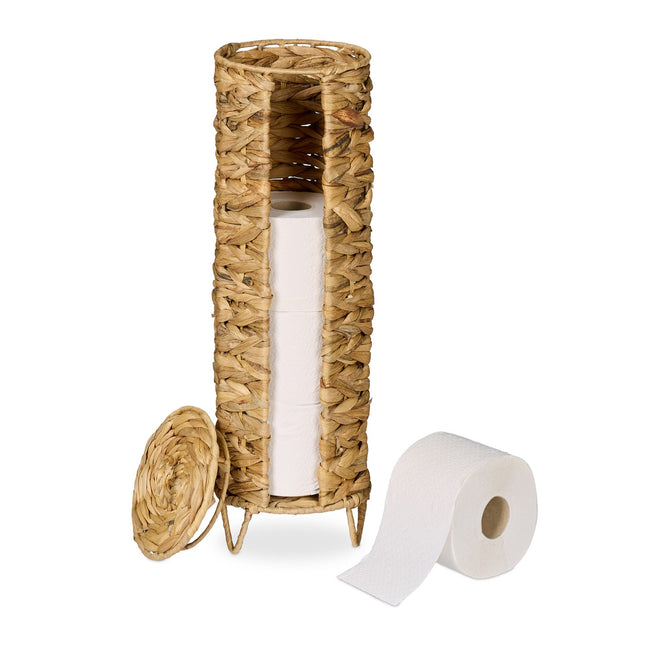 Toiletrolhouder voor 4 rollen, waterhyacint geweven