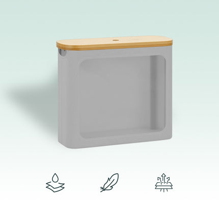 Toilet Roll Holder with Bamboo Lid, Holds 12 Rolls