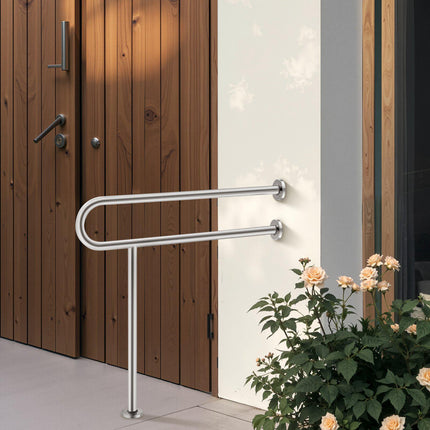 Toilet Safety Rail, 31.5 in U-Shaped, 304 Steel, 300 lb